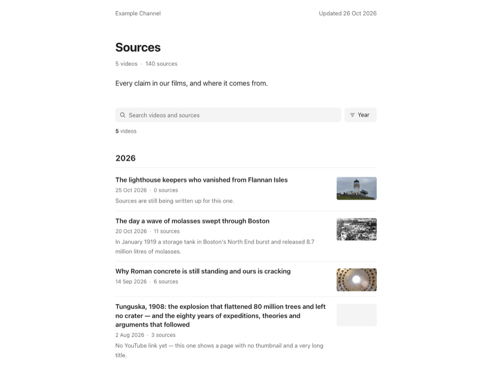 Document template — index page on a desktop